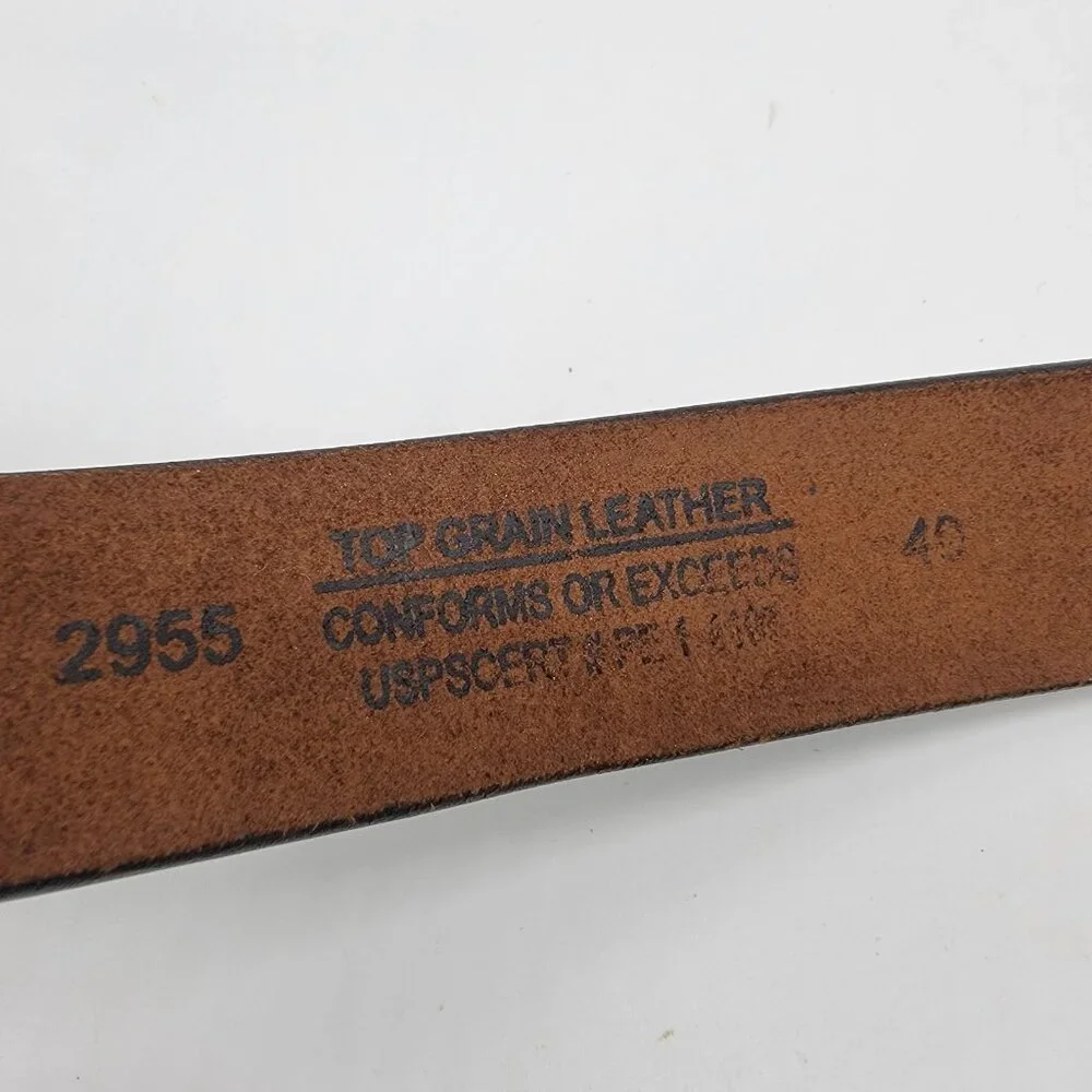 Men’s‎ Top Grain Leather Belt Casual Jeans Solid Sz 40 Very Dark Brown NEW
